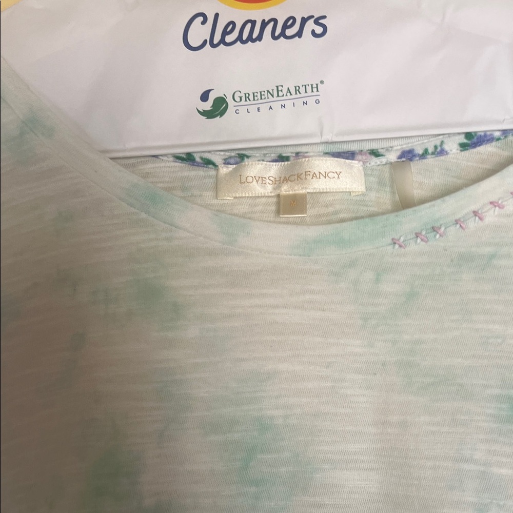 LoveShackFancy Mint Green Short Sleeve Tee